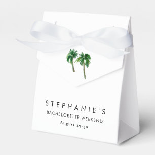 Watercolor Tropical Palm Trees Bachelorette Favour Box