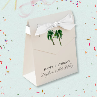 Watercolor Tropical Palm Trees  Birthday  Favour Box