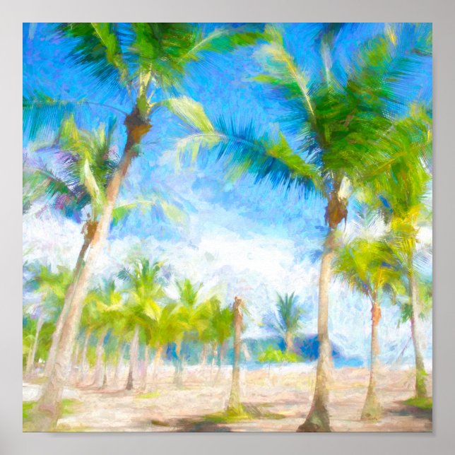 Watercolor Tropical Palm Trees  Poster (Front)