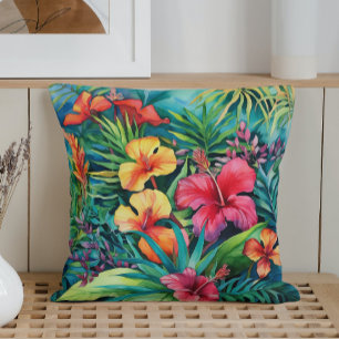 Watercolor Tropical Paradise Cushion