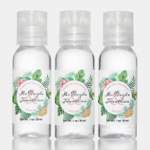 Watercolor Tropical Pineapple Orchid Wedding Favou