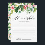 Watercolor Tropical Plants Garland Wedding Advice Card<br><div class="desc">Send off the retiree in style with this customisable wedding advice card featuring a watercolor garland of tropical leaves and flowers, such as palm fronds, banana leaves, hibiscus, plumeria, and more. Guests can share sweet advice, encouragement, or heartfelt wishes for the newlyweds. The matching tropical pattern on the back completes...</div>
