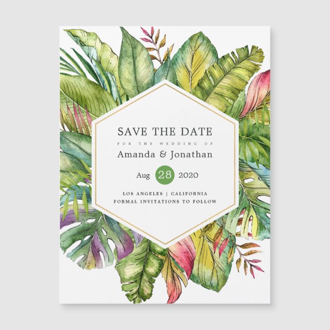Watercolor Tropical Summer Beach Wedding (Front)