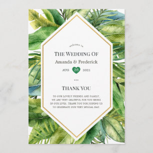 Watercolor Tropical Summer Beach Wedding Programme