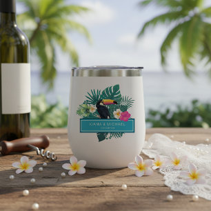 Watercolor Tropical w/Toucan Wedding Teal ID577