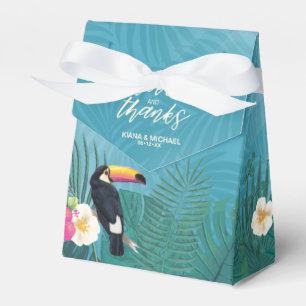 Watercolor Tropical w/Toucan Wedding Teal ID577 Favour Box