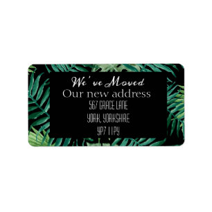 Watercolor Tropical We’ve Moved New Address Label