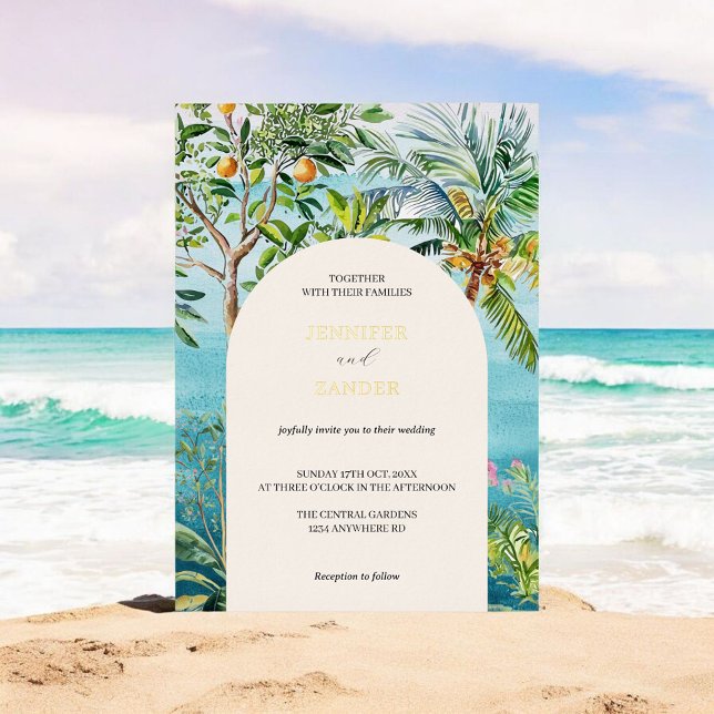 Watercolor Tropical Wedding Boho Beach Palm Trees (Creator Uploaded)