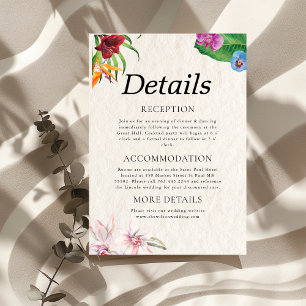 Watercolor Tropical Wedding Details Enclosure Card