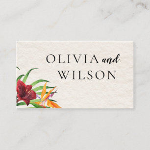 Watercolor Tropical Wedding Place Card