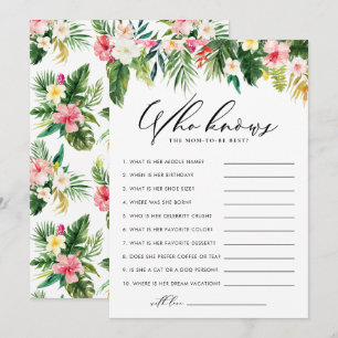Watercolor Tropical Who Knows the Mum-to-Be Best Card