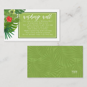 Watercolor Tropical Wishing Well V1 Green ID577 Enclosure Card