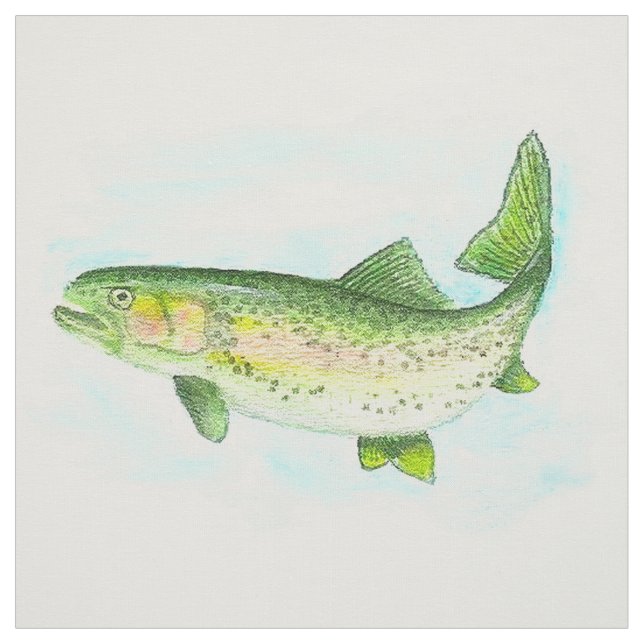 Watercolor Trout Fabric (Swatch)