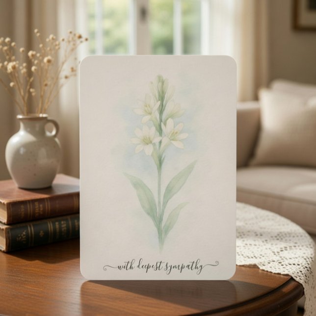 Watercolor Tuberose Sympathy Card  (Creator Uploaded)