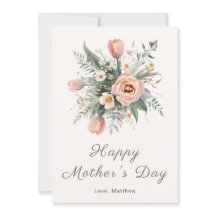 Watercolor Tulip Bouquet Mother's Day Card