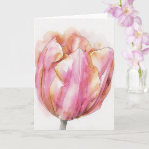 Watercolor Tulip Flower Art Note Card