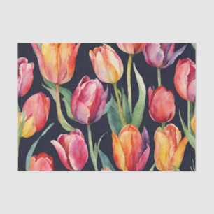 Watercolor Tulip Flowers Any Occasion Tissue Paper