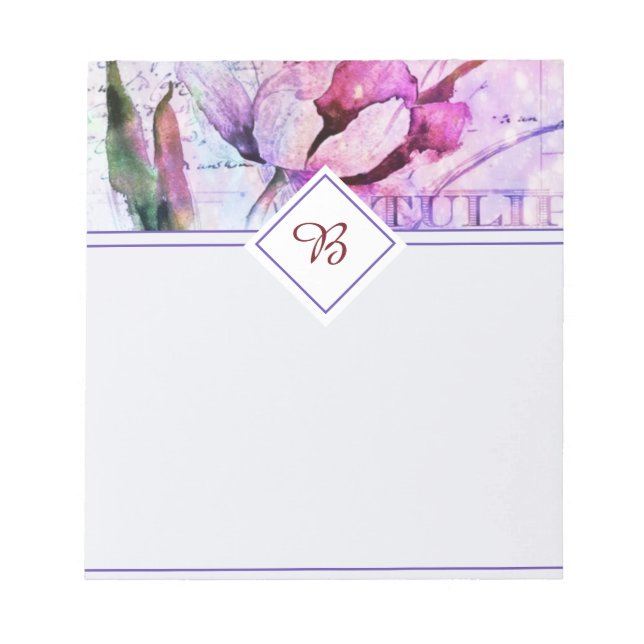 Watercolor tulip Notepad (Front)