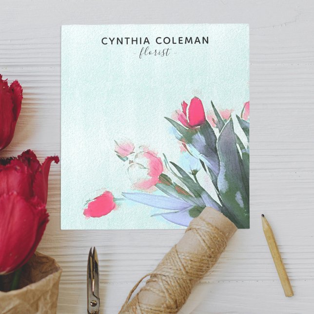 Watercolor Tulips Bouquet Illustration Florist   Notepad (Creator Uploaded)