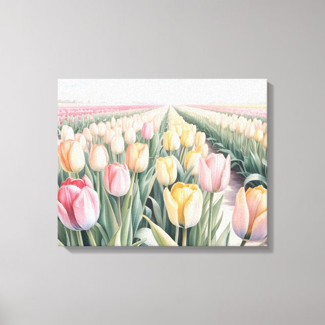 Watercolor tulips canvas print (Front)