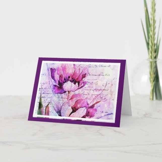Watercolor tulips  card (Front)