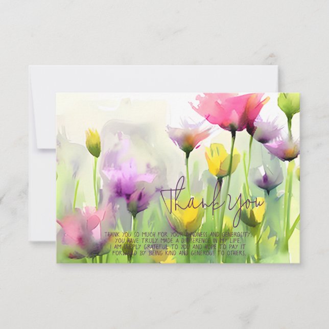 Watercolor tulips customisable card (Front)
