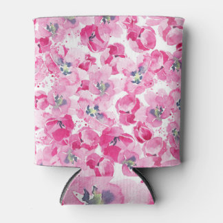 Watercolor tulips: hand-drawn card design can cooler