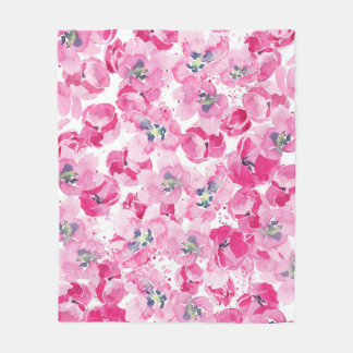 Watercolor tulips: hand-drawn card design fleece blanket