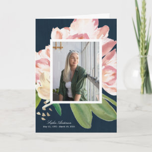 Watercolor Tulips Photo Memorial Program Programme