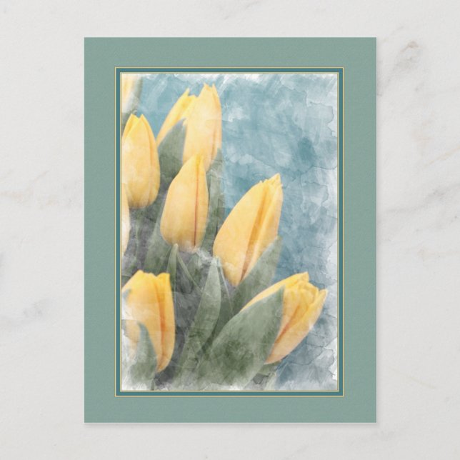 Watercolor Tulips Vertical Postcard (Front)