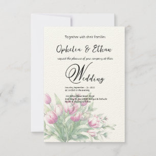 Watercolor Tulips, Wedding Invitation
