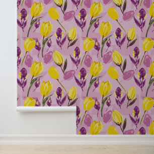 Watercolor Tulips Wrapping Paper Wallpaper