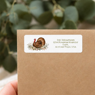 Watercolor Turkey Fall Return Address