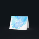 Watercolor Turquoise Bat Bar Mitzvah THANK YOU<br><div class="desc">Say thank you to your guests with these beautiful watercolor Bat or Bar Mitzvah cards. White letters with star of David in middle. Black cards,  room to write personal message. Colours: turquoise,  blue,  purple.  Get matching collection!</div>