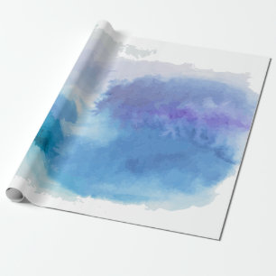 Watercolor turquoise blue violet wrapping paper