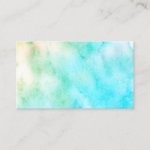 watercolor turquoise business card double sided