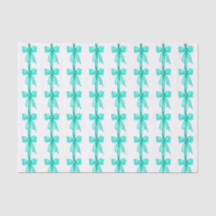 Watercolor Turquoise Coquette Bows Tissue Paper