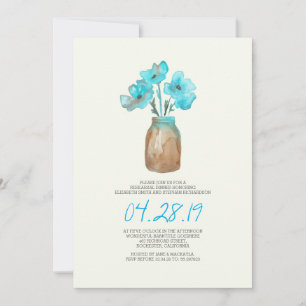 watercolor turquoise floral REHEARSAL DINNER Invitation