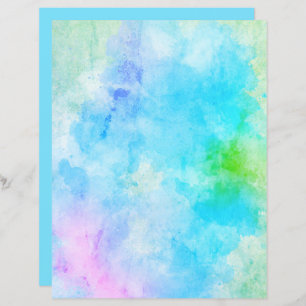 Watercolor Turquoise Scrapbook Background Paper
