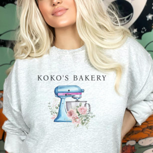 Watercolor Turquoise Stand Mixer Bakery Staff Sweatshirt