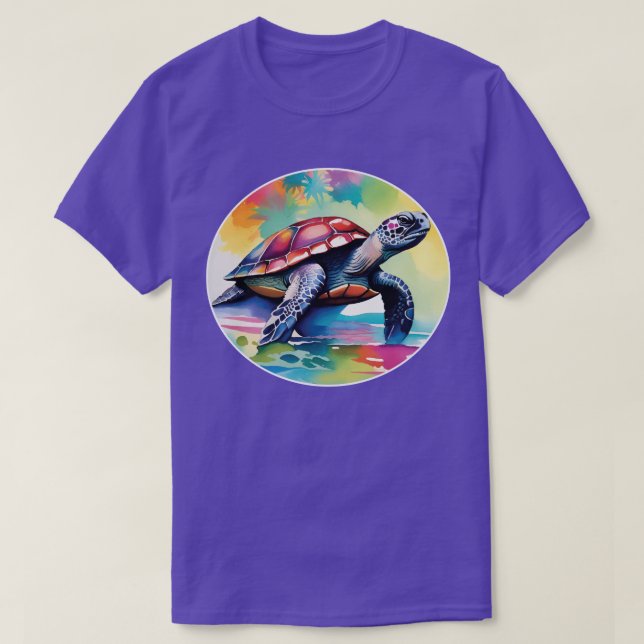 Watercolor Turtle T-Shirt  (Design Front)