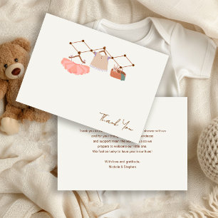 Watercolor Tutu Boho Baby Shower Thank You Card