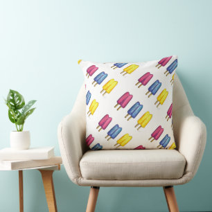 Watercolor Twin Pop Popsicle Popsicles Ice Lollies Cushion