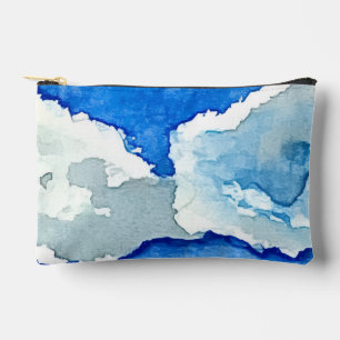 Watercolor Two Clouds Painting Accessory Pouch