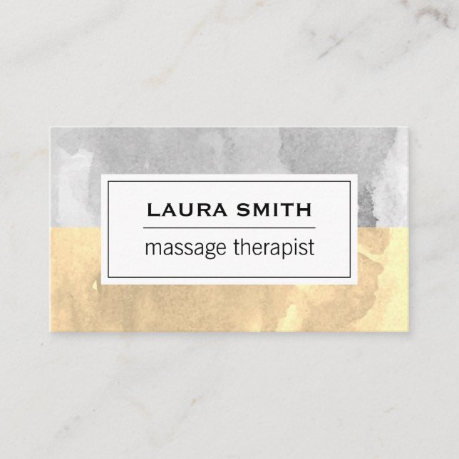 Watercolor Two Tone Appointment Card (Front)