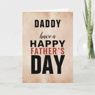Watercolor Typography Daddy Happy Father`s Day Card