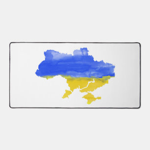 Watercolor Ukrainian map Desk Mat