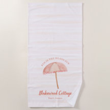 Watercolor Umbrella Tropical Beach Personalised