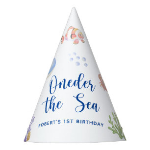 Watercolor Under the Sea 1st birthday party Hat