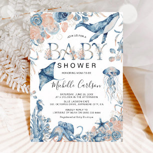 Watercolor Under-the-Sea Baby Shower Invitation